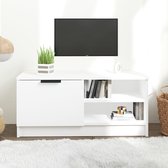 The Living Store TV-meubel - 80x35x36.5 cm - Wit - Bewerkt hout