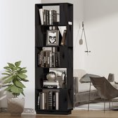 The Living Store Boekenkast - Grenenhout - 51 x 25 x 163.5 cm - Zwart