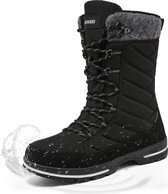 Winter Sneeuwlaars Dames - Waterdichte Sneeuwlaarzen - Winter Fleece Gevoerd Warme Winterlaarzen - Snowboots Antislip Outdoor - Zwart - Maat 41