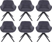Set van 6 eetkamerstoelen MCW-K28, keukenstoel gestoffeerde stoel met armleuningen, draaibaar, metaal ~ stof/textiel grijs