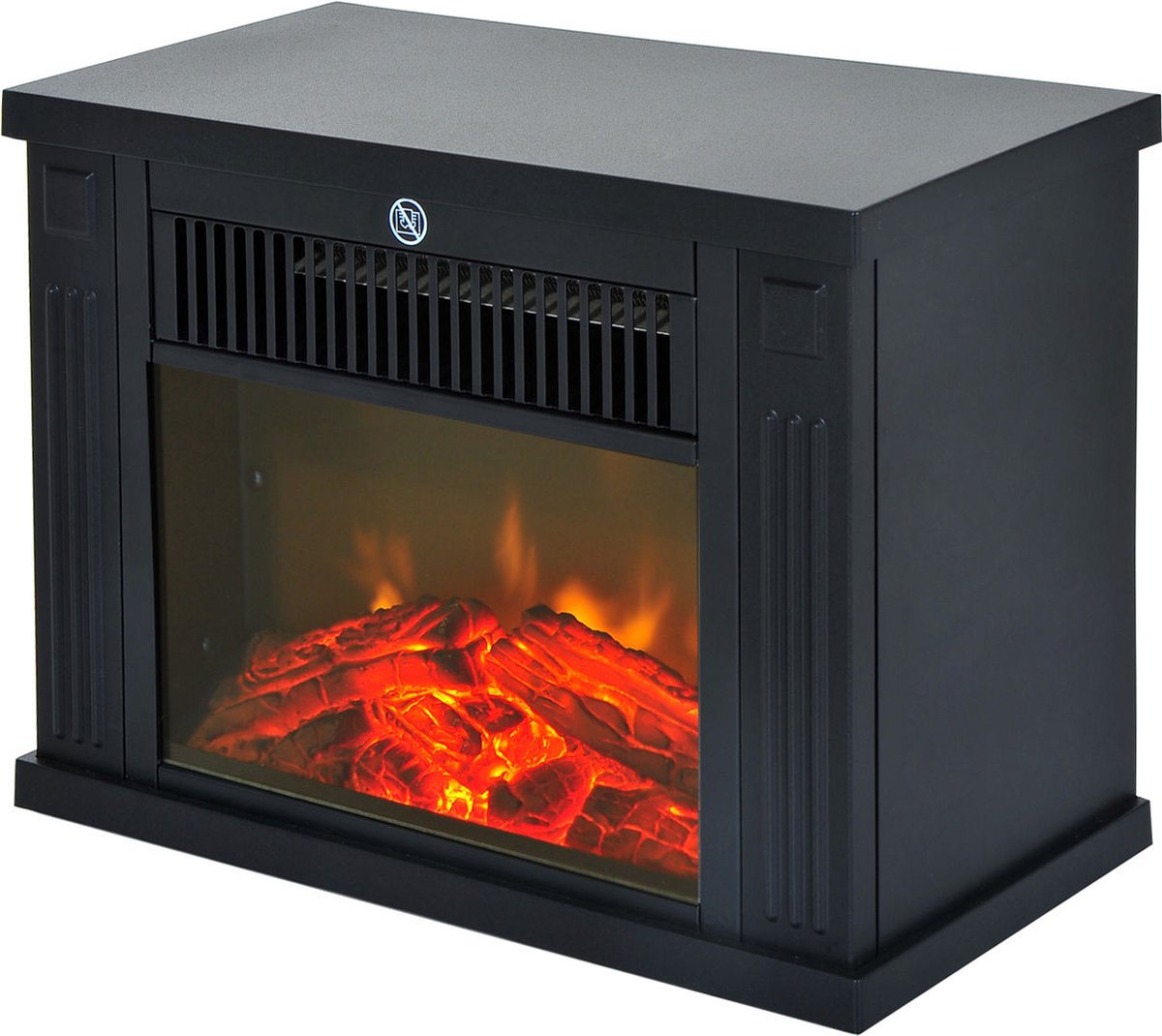 HOMCOM - Elektrische Kachel - vrijstaande Kachel - 1200 W - Vlameffect
