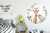 Muurstickers kinderkamer dieren - Behangcirkel jungle - Giraffe - Kinderen - Behangsticker - Zelfklevend behang - Rond behang - Ronde wanddecoratie - ⌀ 120 cm - Muurdecoratie - Wandsticker - Muursticker