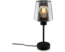 BRILONER - FUMI - Tafellamp - zwart - rookglas - 1xE27 max.10W