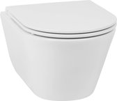 Saqu Wash Randloos Hangtoilet - met Bidet-functie en Toiletbril - Wit - WC Pot - Toiletpot - Hangend Toilet