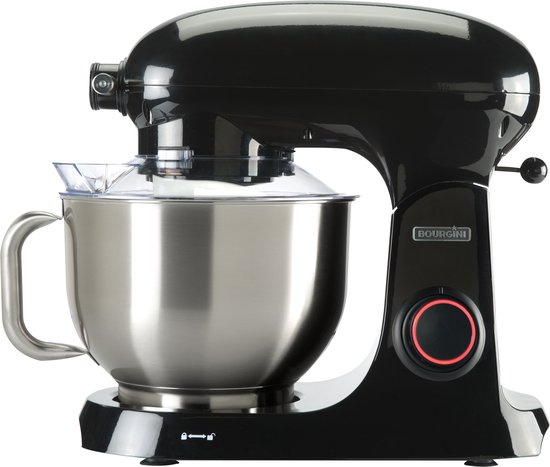 Steel Kitchen Chef - Keukenmachine - 5.5 Liter inhoud - Keukenmixer met krachtige 1800watt motor - Keukenrobot Metalen behuizing - Foodprocessor - Zwart