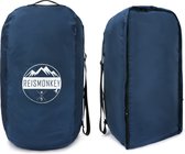 Flightbag voor backpack 2 in 1 - Reismonkey – Flight bag - raincover - Blauw– 50-80L - extra sterk