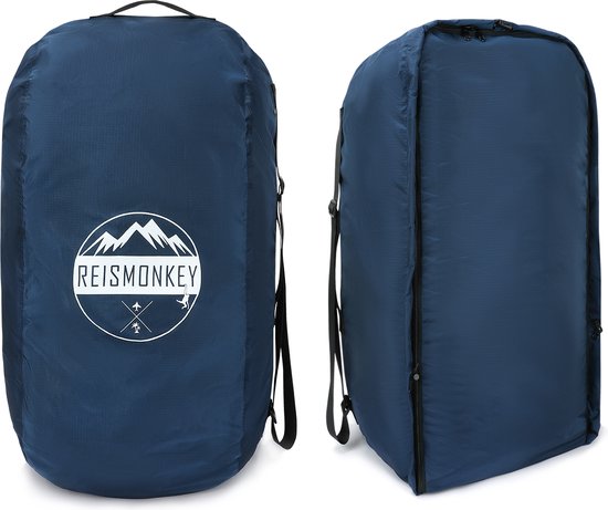 Flight bag pour sac à dos 2 en 1 - Reismonkey - Flight bag - housse de pluie - Blauw- 50-80L - extra fort