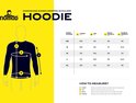 Maattabel voor NOMAD dames hoodies met afhangende schouders.