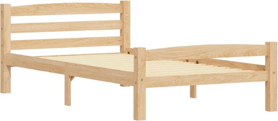 vidaXL Cadre de lit Bois de pin massif 90x200 cm - Cadre de lit - Cadre de lit - Cadre de lit - Cadres de lit