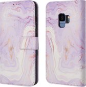 iMoshion Hoesje Met Pasjeshouder Geschikt voor Samsung Galaxy S9 - iMoshion Design Bookcase smartphone - Paars / Purple Marble
