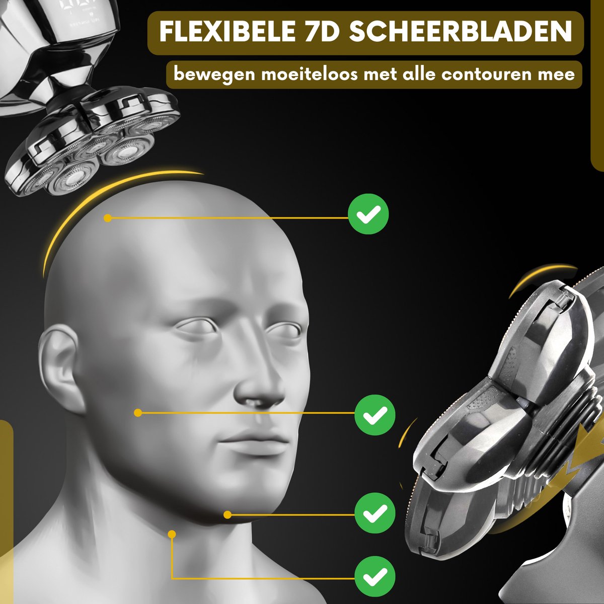 Sansbeauté Skull Sharp PRO 6-in-1 Scheerapparaat met Extra - afbeelding 2