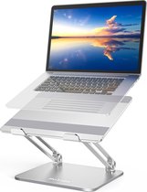 laptopstandaard, laptop verhoger met meerdere hoeken en warmteafvoer, verstelbare notebookstandaard compatibel voor laptop (10-15 inch) inclusief MacBook Pro/Air, Lenovo, Samsung, HP(Zilver)