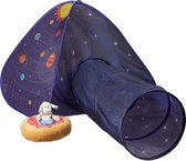 Relaxdays pop-up - tente pour enfants avec tunnel - motif d'espace - tente pour enfants