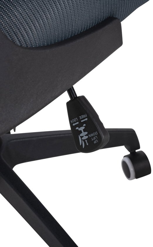 CARO-Möbel Studio Kinderdraaistoel, ergonomische bureaustoel met armleuningen, verstelbaar, blauw, ideaal voor kinderen, ademend mesh, eenvoudige montage, tot 80 kg