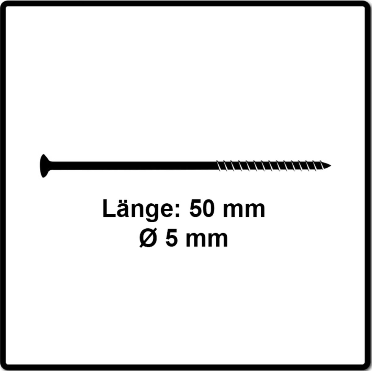 Fischer PowerFast II Spaanplaatschroeven 5,0x20 Mm – 50 Stuks, Verzonken Kop, PZ2, Volledige Draad Voor Houtverbindingen