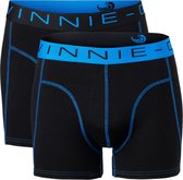 Vinnie-G Boxershorts 2-pack Black/Blue Stitches - Maat L - Heren Onderbroeken Zwart - Geen irritante Labels - Katoen heren ondergoed