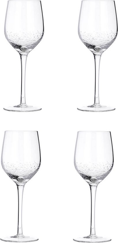 Broste Copenhagen Bubble serie set van 4 witte wijn glazen - mond geblazen 35 CL