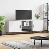 The Living Store TV-meubel X - TV-meubel - 150 x 30 x 50 cm - wit - bewerkt hout