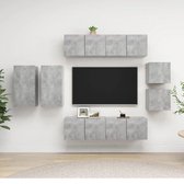 Ensemble de meubles muraux TV The Living Store - Gris béton - 30,5 x 30 x 30 - 30,5 x 30 x 60 - 60 x 30 x 3