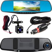 Kleyn - Autospiegel Dashcam - Achteruitrijcamera - Met Nachtzicht - Loop-Opname - 4,3-Inch Display - 170° Voor / 120° Achter - 1080P Dubbele Autocamera - Parkeermonitor - Achteruitrij Monitor