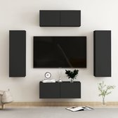 The Living Store TV-meubel - Stereokast - Zwart - Spaanplaat - 80x30x30 cm - 30.5x30x90 cm