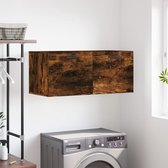The Living Store Wandkast - Gerookt eiken - 80 x 36.5 x 35 cm - Zwevende opbergkast