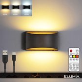 Elumia® POSITANO Applique rechargeable sur batterie - Télécommande - Intensité variable - Installation facile - Différents modes d'éclairage - Veilleuse rechargeable