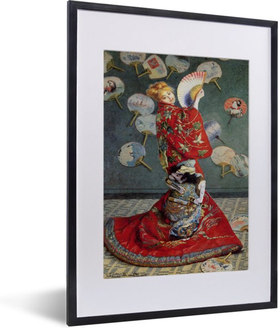 Fotolijst incl. Poster - Camille Monet in Japans kostuum - Schilderij van Claude Monet - 30x40 cm - Posterlijst