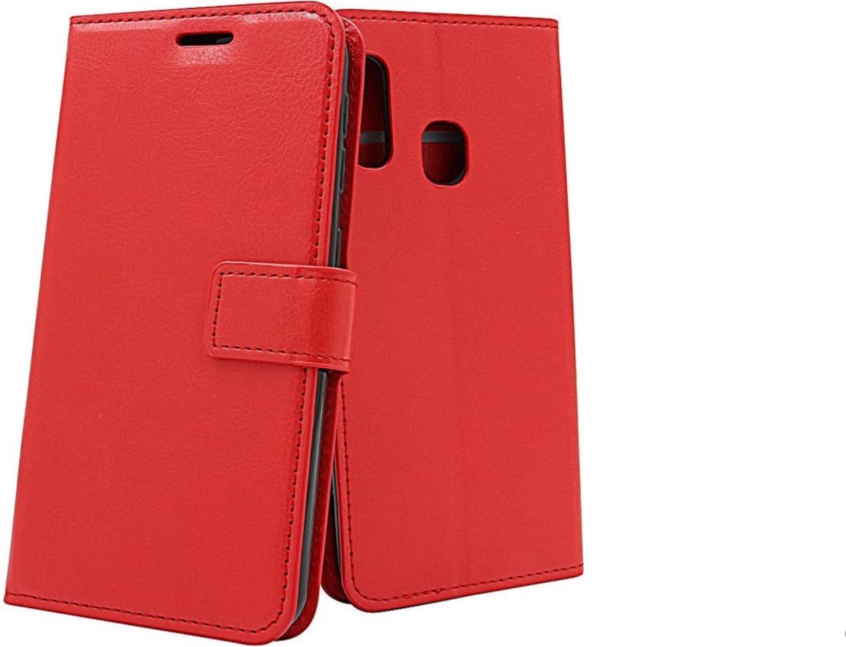 LuxeBass Hoesje geschikt voor Samsung Galaxy A40 - Bookcase Rood - portemonee hoesje - telefoonhoes - gsm hoes - telefoonhoesjes