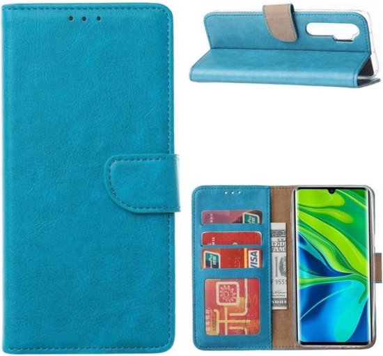 Coque LuxeBass adaptée pour Xiaomi Mi Note 10 Lite - Couverture de livre avec fentes pour cartes - Coque de téléphone portable turquoise - coque de téléphone - coques de téléphone