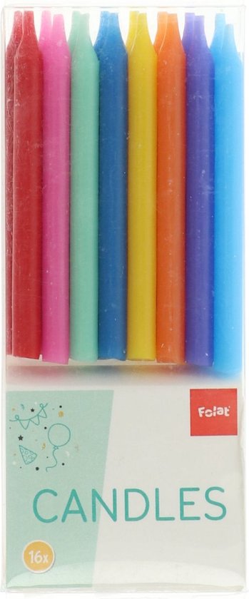 Folat - Bougie XL 3 Ans avec Support Multicolore