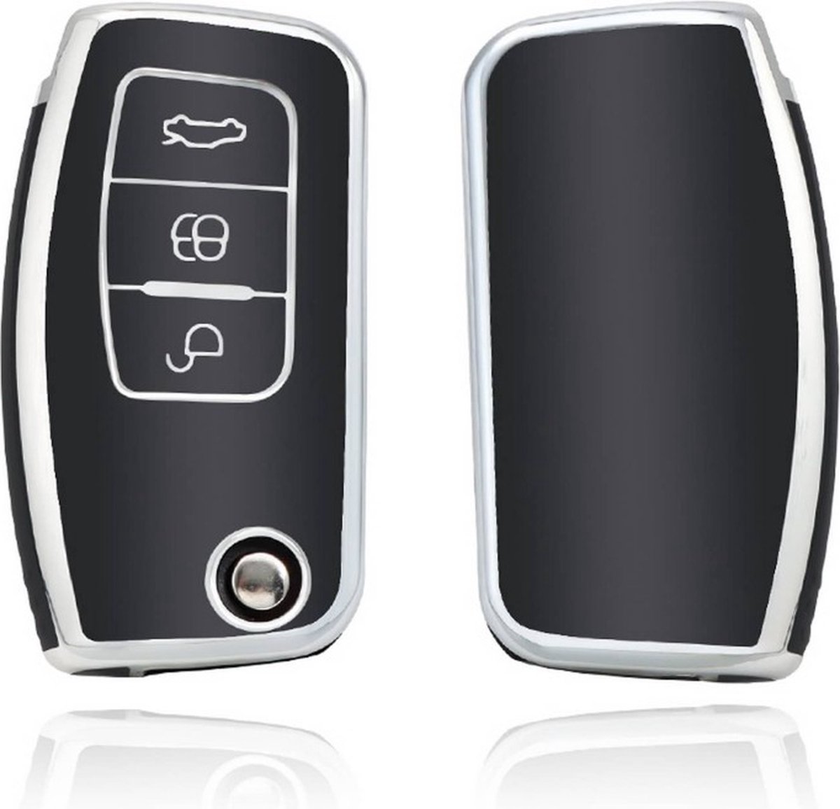 Autosleutel hoesje - TPU Sleutelhoesje - Sleutelcover - Autosleutelhoes - Geschikt voor Ford -zwart- G3 - Auto Sleutel Accessoires gadgets - Kado Cadeau man - vrouw