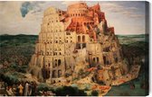 Schilderijkoning - Canvas Schilderij Pieter Bruegel De Toren Van Babel Reproductie - 120 x 80 cm