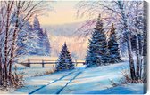 Painting King - Tableau sur toile Paysage forestier d'hiver - 120 x 80 cm
