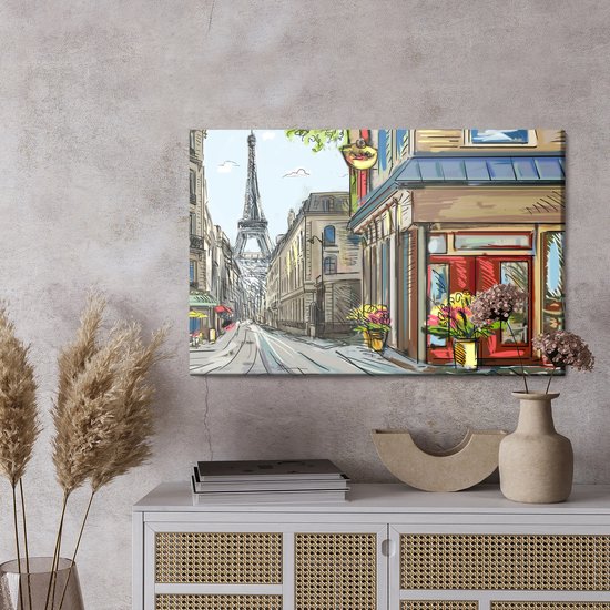 Painting King - Tableau Tableau Les Rues de Paris Comme une Bande Dessinée - 40 x 30 cm