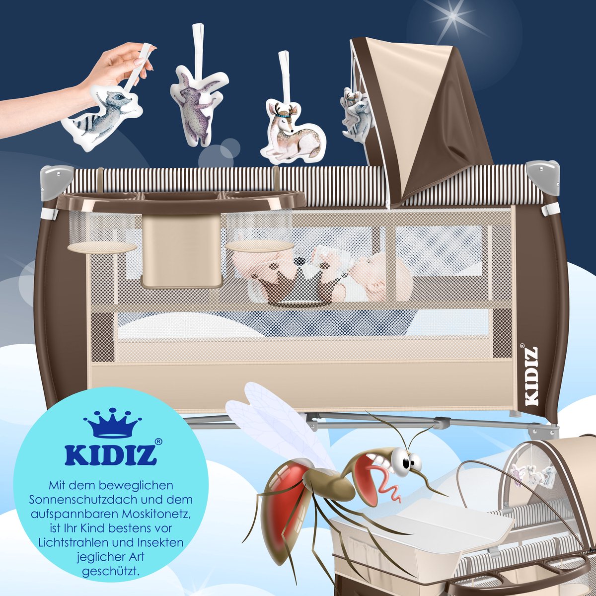 KIDIZ Reisbedje 3-in-1 met Commode thumbnail 2