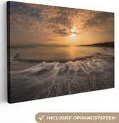 Canvas schilderij - Water - Zonsondergang - Landschap - Avond - Foto op canvas - Canvas doek - 150x100 cm - Schilderijen op canvas