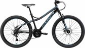 Bikestar  26 inch hardtail Alu MTB, 21 speed, zwart / blauw