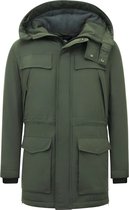 Winterjassen Heren - Parka Heren Winterjas - Gewatteerde Jassen - Heren Jas Winter - 891 - Groene Jas