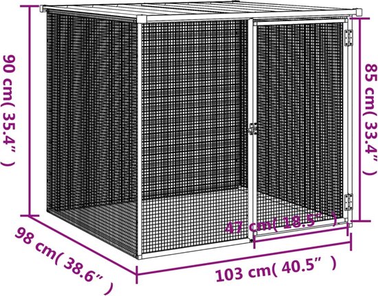 Poulailler VidaXL 2x2m Avec Toit - Enclos Poules Extérieur Acier Galvanisé