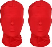 2 stuks volgelaatsmasker Halloween melkzijde volgelaatsmasker Unisex gezichtsloos masker voor Halloween-feestkostuum cool en trendy -Rood