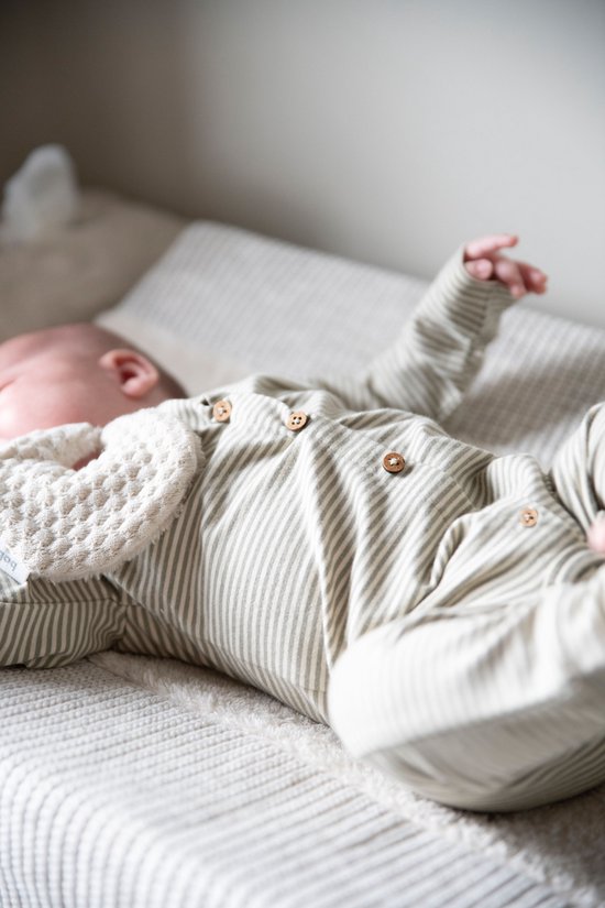 Combishort Stripe Baby's Only - Vert Urbain - Taille 74 - 100% coton écologique - GOTS