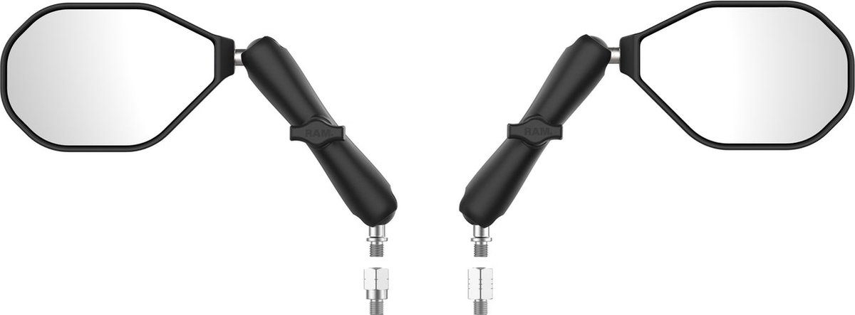 Tough-Mirror™-set met M10-1.25 Bases + Reverse Adapter - Long Arm