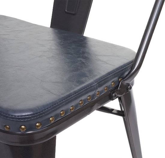 Canapé 3 places MCW-H10, canapé armoire, canapé de salle à manger, cuir artificiel Chesterfield Industrial Gastronomy ~ noir-gris