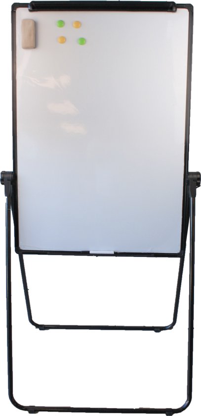 Lowander 3-in-1 flipover bord kantelbaar - Flip-over board | Whiteboard | Magneetbord -100x70 cm - Tweezijdig - Zwart
