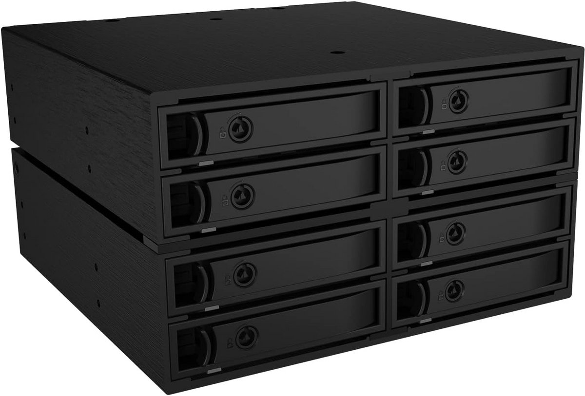 Opslag Backplane - 8-voudige Bay - Data Opslag - Hot Swap Functionaliteit - 25 inch Drives - Zwart