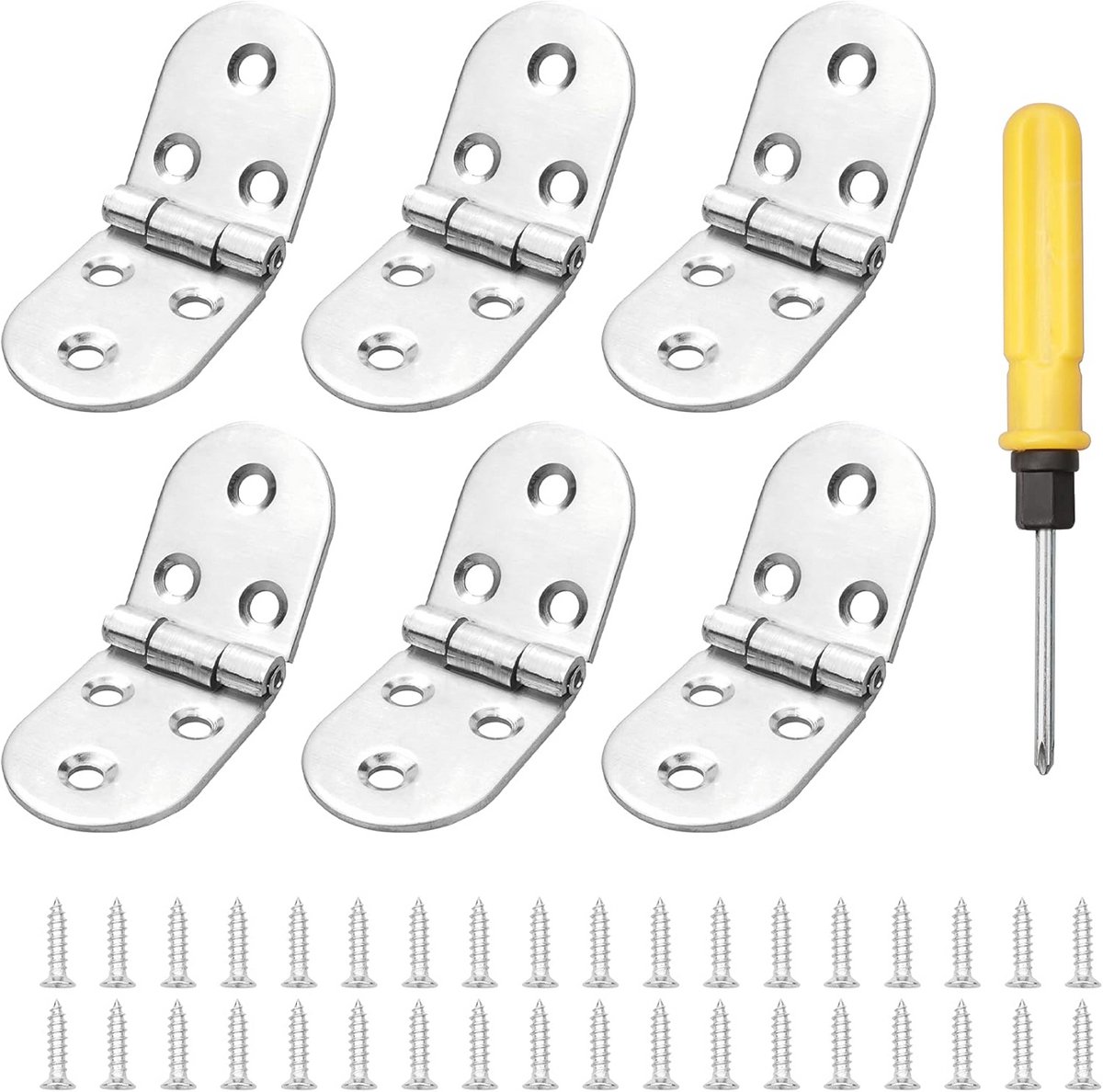 Klapscharnieren RVS - Vouwscharnieren - Kasten Repareren - 270 Graden Open - 8 x 31 cm - Zilver