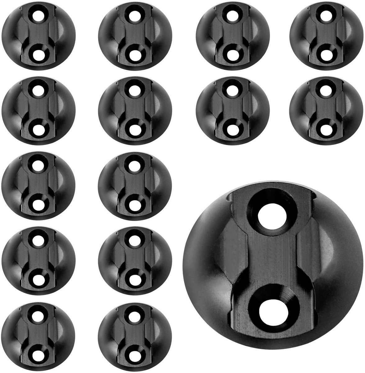 Dailygoods- Ankerpunten Set van 15 - Ronde Ladingbeveiliging - Railaccessoires voor Vliegtuigen/Campers - Lichtgewicht Aluminium - Diameter 44 mm - Eenvoudig Montagesysteem - Sjorpunten