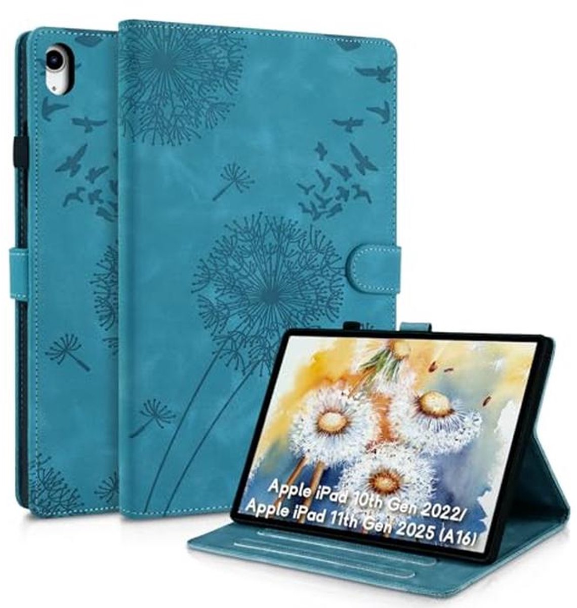 iPad 10 hoes - Beschermhoes Tablet - Dagelijks Gebruik - Kaartvakken Portemonnee - 109 inch - Blauw
