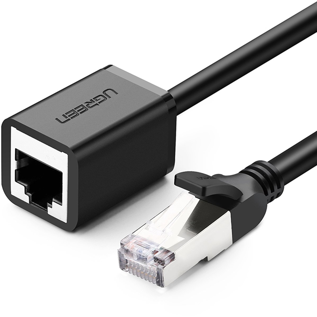 Ugreen - verlengkabel - Internet Ethernet patchkabel RJ45 F/UTP Cat. - 6 - 1000Mb/s - 0,5m - zwart - (NW112)